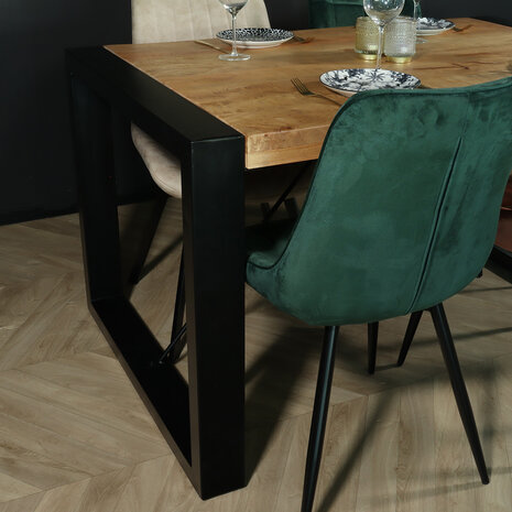 Lizzely Garden & Living Eettafel rechthoekig mangohout Jonas lichtbruin 140cm duurzaam mango tafel eetkamertafel hout