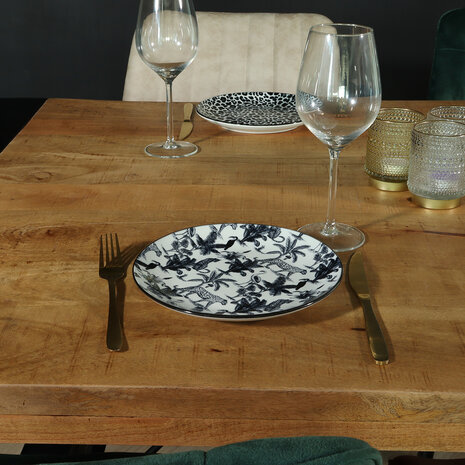 Lizzely Garden & Living Eettafel rechthoekig mangohout Jonas lichtbruin 140cm duurzaam mango tafel eetkamertafel hout