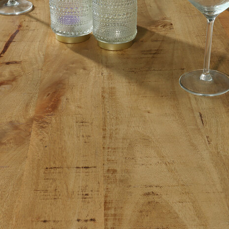 Lizzely Garden & Living Eettafel rechthoekig mangohout Jonas lichtbruin 140cm duurzaam mango tafel eetkamertafel hout