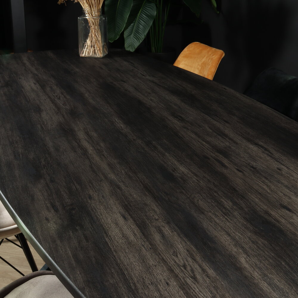 Eettafel Deens ovaal 240x110cm zwart Hero ovale eettafel