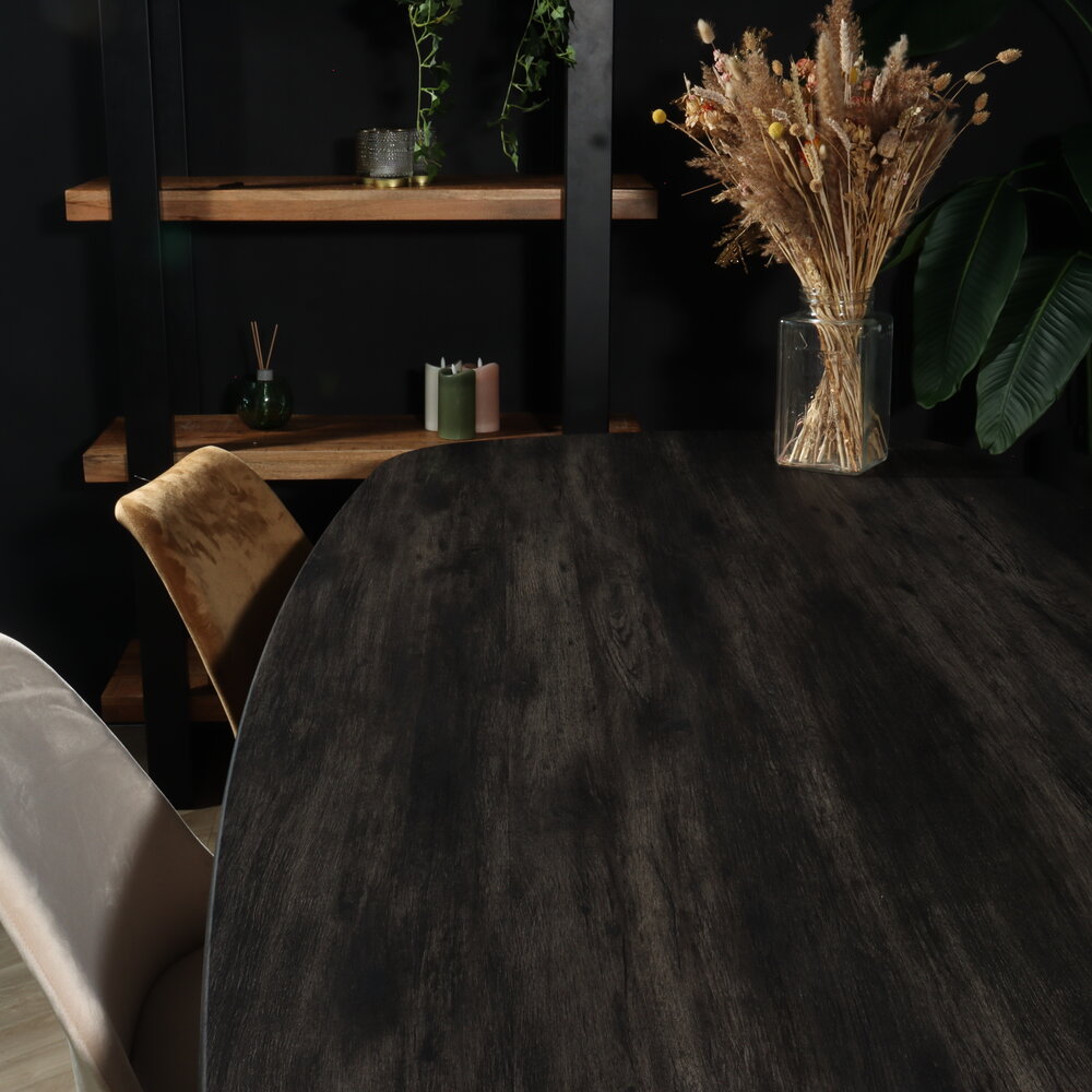 Eettafel Deens ovaal 240x110cm zwart Hero ovale eettafel