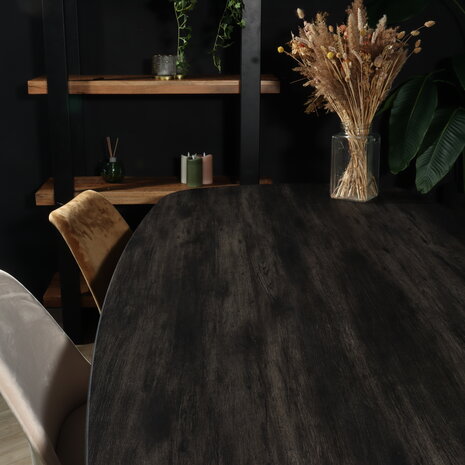 Lizzely Garden & Living Eettafel Deens ovaal 240x110cm zwart Hero ovale eettafel