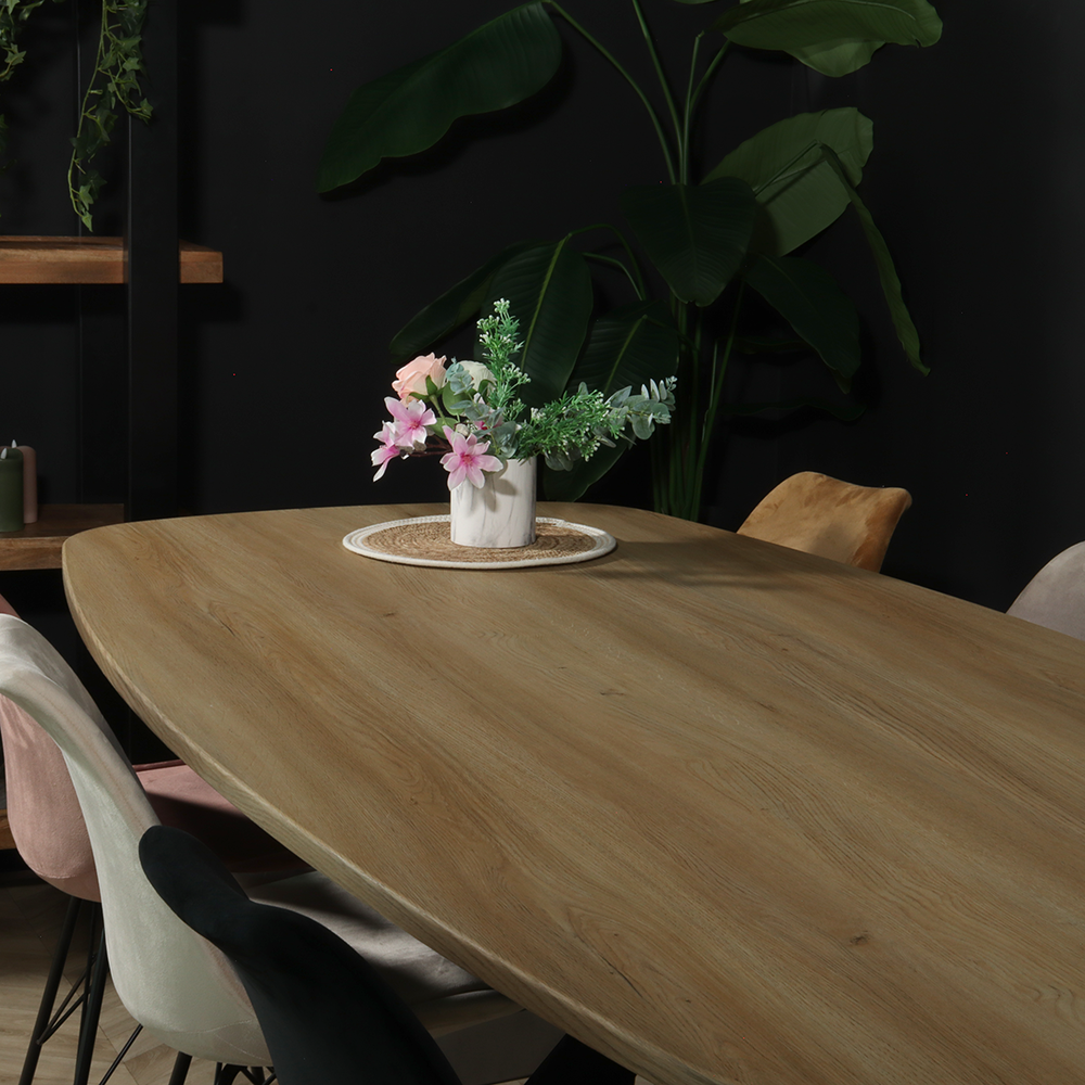 Eettafel Deens ovaal 240x110cm licht bruin Hero ovale eettafel Eettafel Deens ovaal 240x110cm licht bruin Hero ovale eettafel