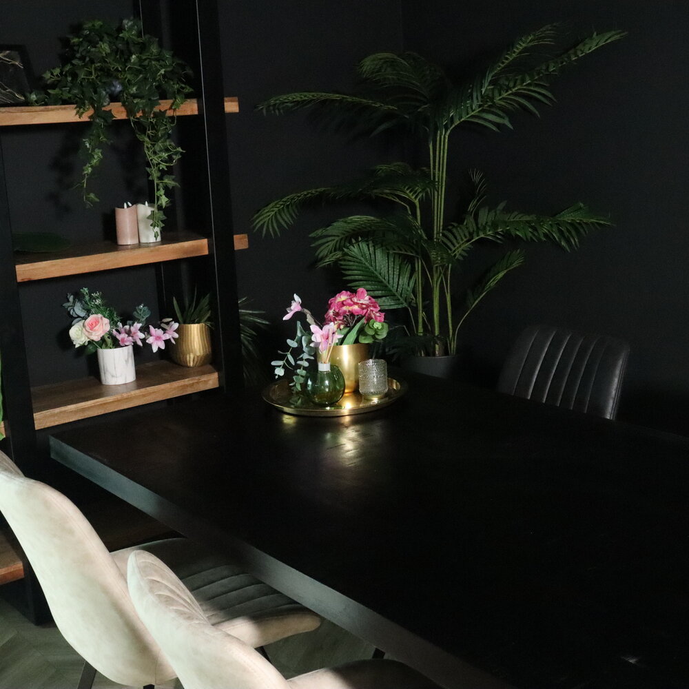 Eettafel rechthoekig mangohout Xavier zwart 180cm duurzaam tafel met X-poot mango eetkamertafel rechthoek hout Eettafel rechthoekig mangohout Xavier zwart 180cm duurzaam tafel met X-poot mango eetkamertafel rechthoek hout
