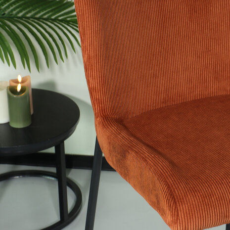 Lizzely Garden & Living Barkruk Inge bruin ribstof barstoel