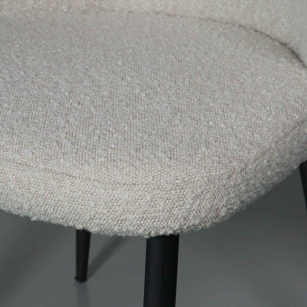 Eetkamerstoel Coco boucle wit eetstoel