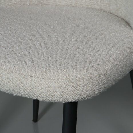 Lizzely Garden & Living Eetkamerstoel Coco boucle wit eetstoel