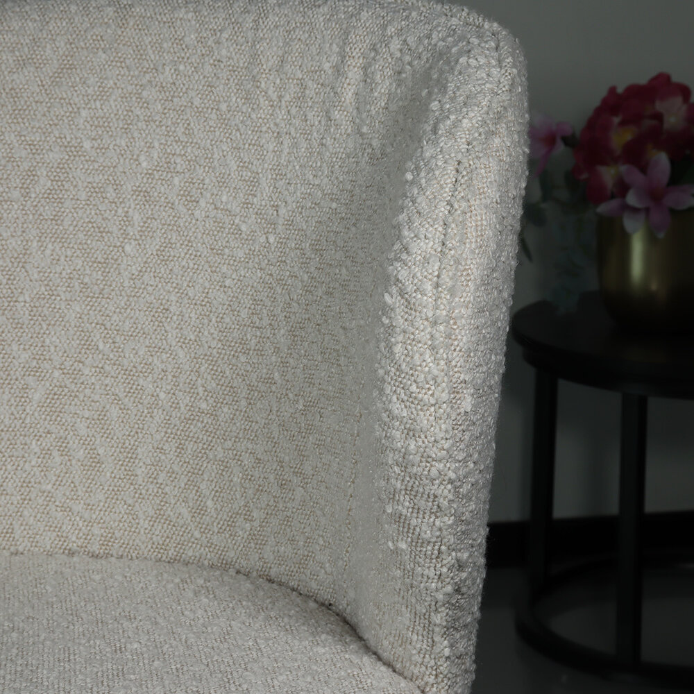 Eetkamerstoel Coco boucle wit eetstoel