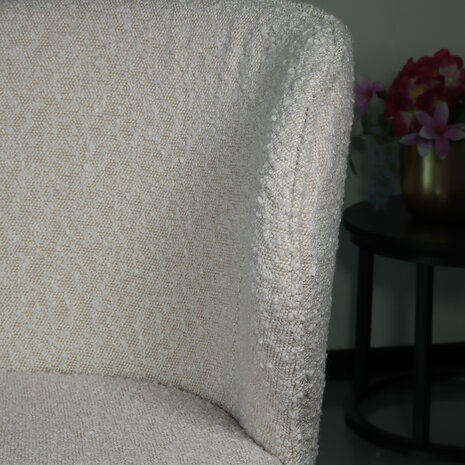 Lizzely Garden & Living Eetkamerstoel Coco boucle wit eetstoel