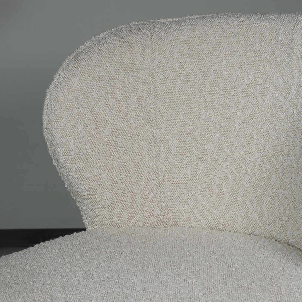 Eetkamerstoel Coco boucle wit eetstoel