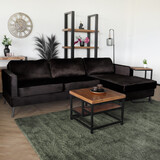 Lizzely Garden & Living Hoekbank design Lizza 269cm bank zwart velvet loungebank zowel links als rechts bankstel