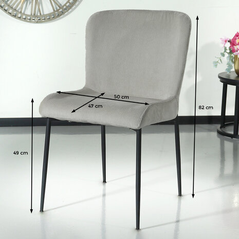 Lizzely Garden & Living Eetkamerstoel Maxime zand ribstof eetstoel Lizzely Garden & Living Eetkamerstoel Maxime zand ribstof eetstoel