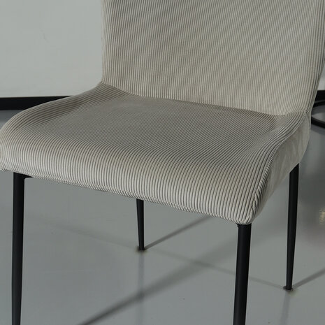 Lizzely Garden & Living Eetkamerstoel Maxime zand ribstof eetstoel Lizzely Garden & Living Eetkamerstoel Maxime zand ribstof eetstoel