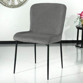 Lizzely Garden & Living Eetkamerstoel Maxime grijs ribstof eetstoel Lizzely Garden & Living Eetkamerstoel Maxime grijs ribstof eetstoel