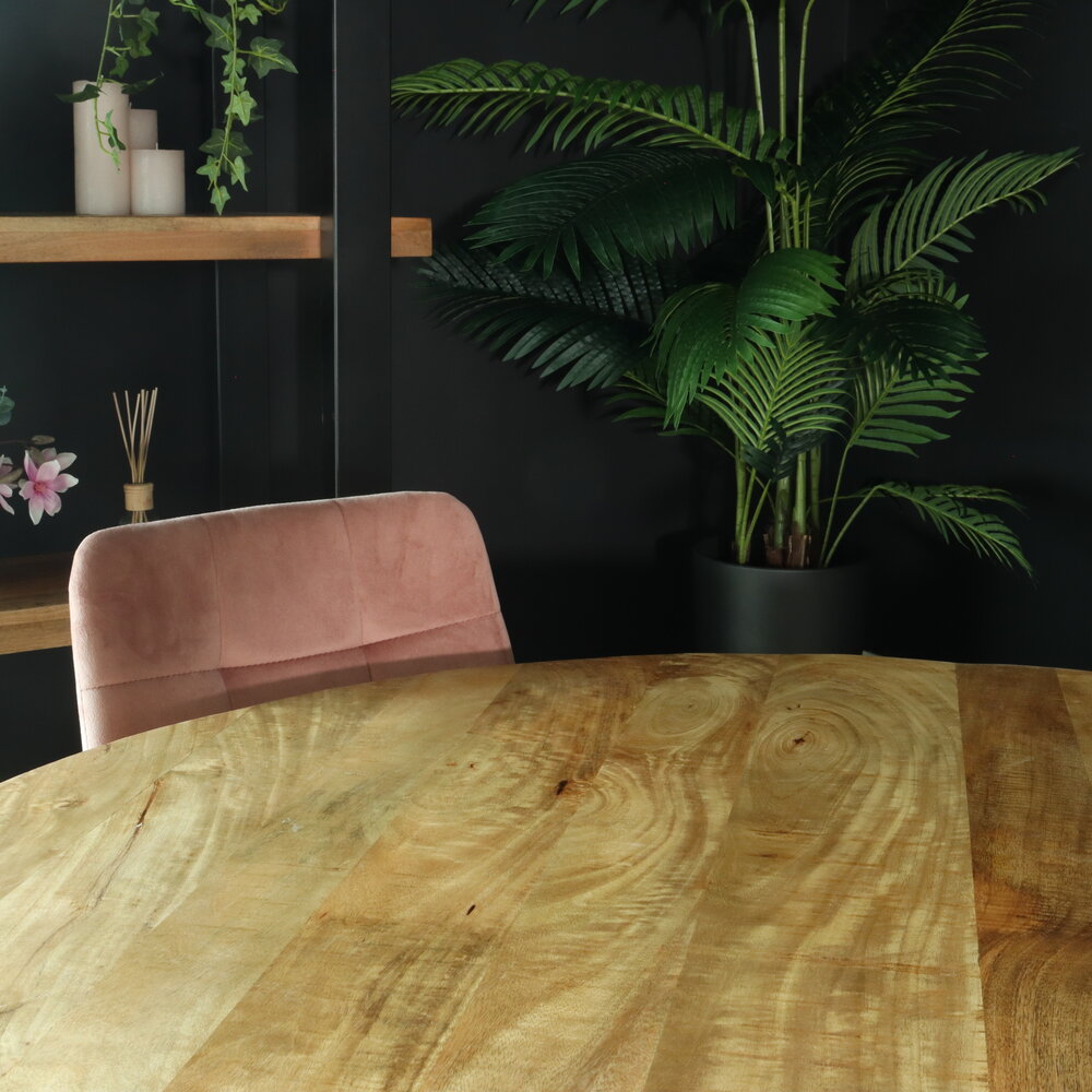 Eettafel rond mangohout 130cm Jones lichtbruin ronde industriële tafel duurzaam mango eetkamertafel Eettafel rond mangohout 130cm Jones lichtbruin ronde industriële tafel duurzaam mango eetkamertafel