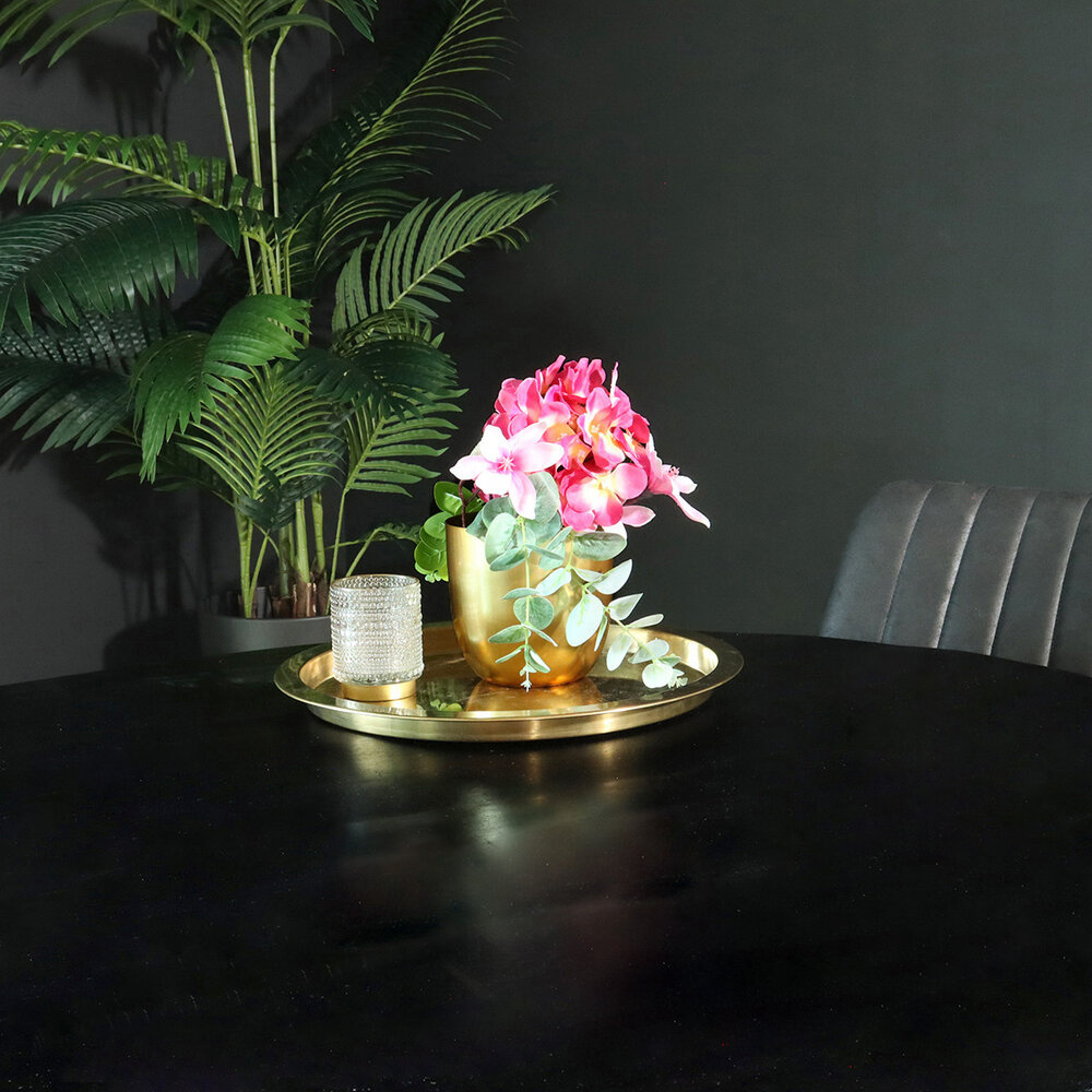 Eettafel rond mangohout 120cm Jones zwart ronde industriële tafel duurzaam mango eetkamertafel Eettafel rond mangohout 120cm Jones zwart ronde industriële tafel duurzaam mango eetkamertafel