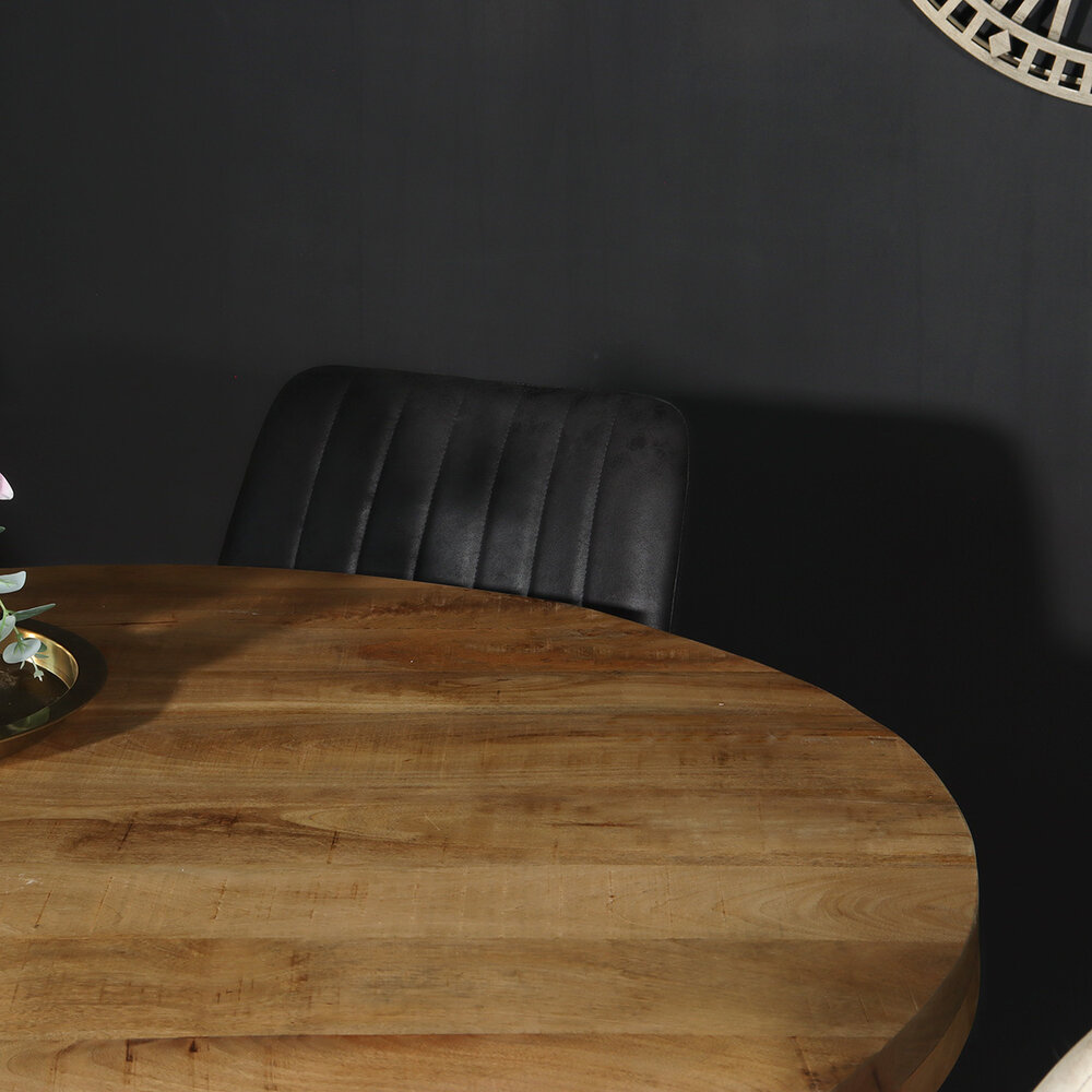 Eettafel rond mangohout 120cm Jones lichtbruin ronde industriële tafel duurzaam mango eetkamertafel Eettafel rond mangohout 120cm Jones lichtbruin ronde industriële tafel duurzaam mango eetkamertafel