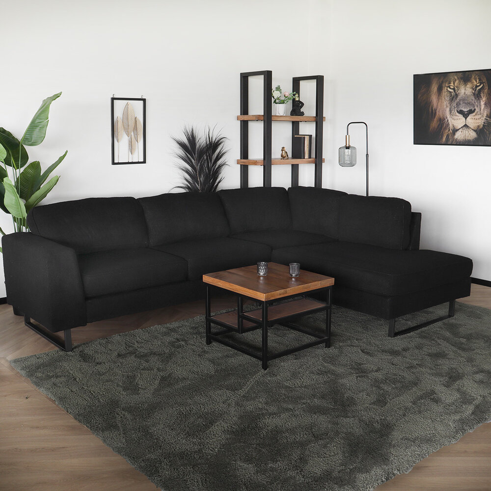 Hoekbank design Puckerto 290cm bank teddy zwart hoek loungebank rechts bankstel Hoekbank design Puckerto 290cm bank teddy zwart hoek loungebank rechts bankstel