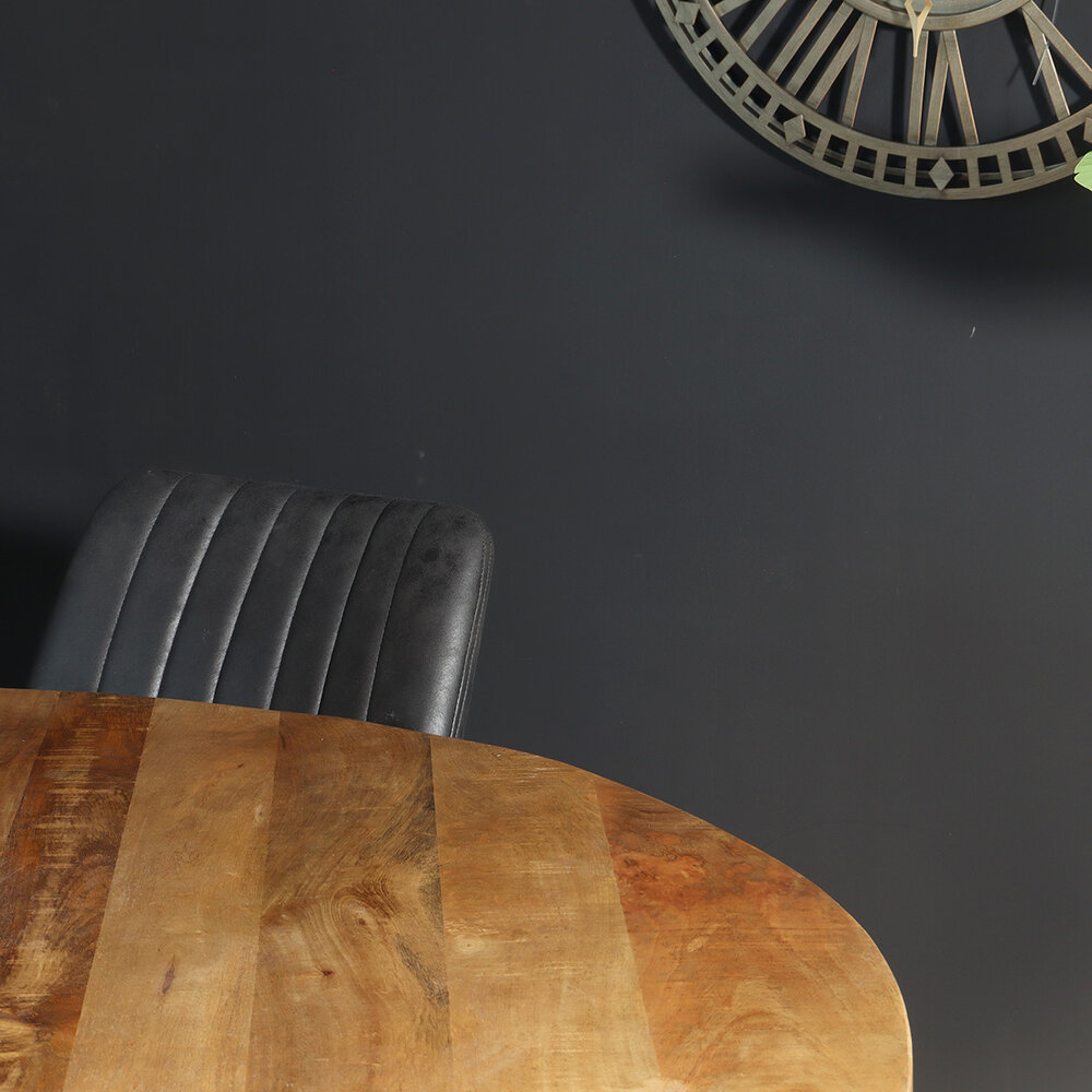 Eettafel rond mangohout 150cm Jones lichtbruin ronde industriële tafel duurzaam mango eetkamertafel Eettafel rond mangohout 150cm Jones lichtbruin ronde industriële tafel duurzaam mango eetkamertafel