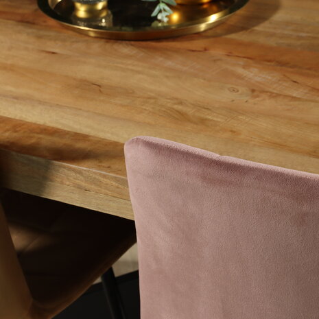 Lizzely Garden & Living Eettafel langwerpig mangohout 160cm lichtbruin John langwerpige tafel duurzaam mango eetkamertafel