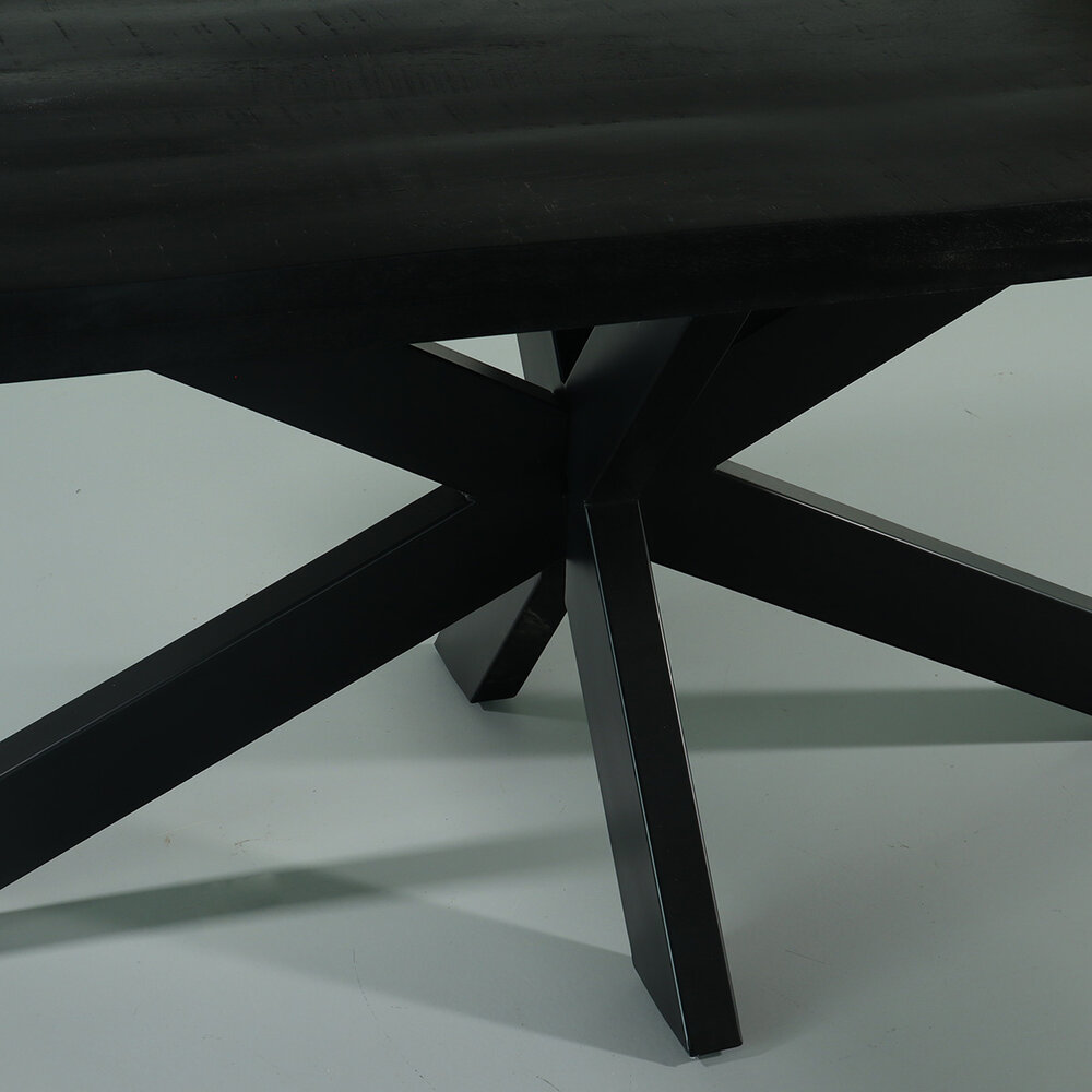 Eettafel langwerpig mangohout 180cm zwart John langwerpige tafel duurzaam mango eetkamertafel Eettafel langwerpig mangohout 180cm zwart John langwerpige tafel duurzaam mango eetkamertafel