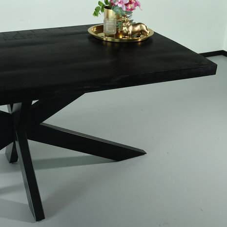 Lizzely Garden & Living Eettafel langwerpig mangohout 180cm zwart John langwerpige tafel duurzaam mango eetkamertafel Lizzely Garden & Living Eettafel langwerpig mangohout 180cm zwart John langwerpige tafel duurzaam mango eetkamertafel