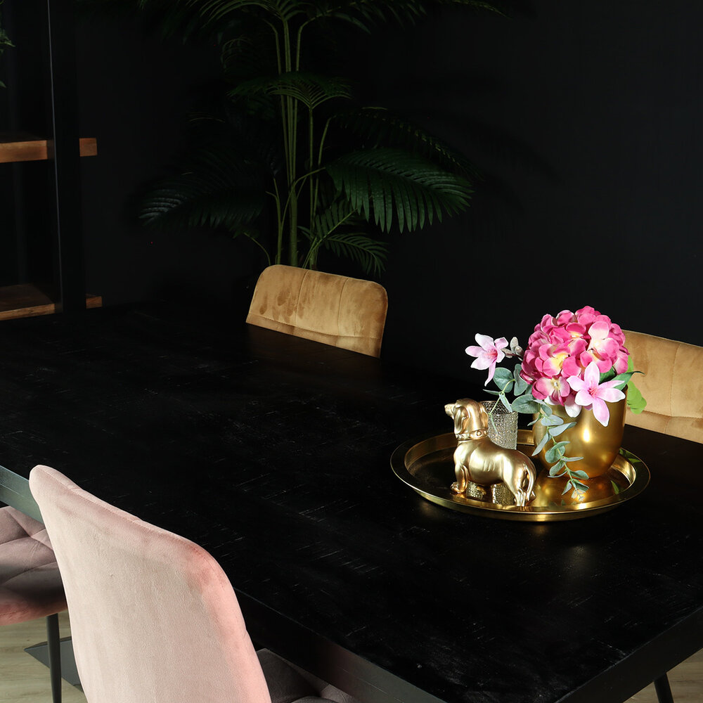 Eettafel langwerpig mangohout 180cm zwart John langwerpige tafel duurzaam mango eetkamertafel Eettafel langwerpig mangohout 180cm zwart John langwerpige tafel duurzaam mango eetkamertafel