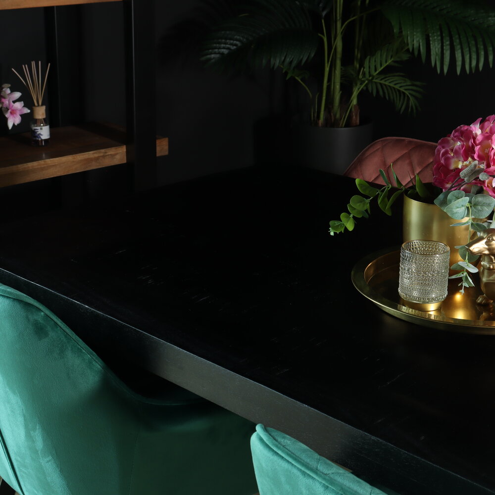 Eettafel langwerpig mangohout 160cm zwart John langwerpige tafel duurzaam mango eetkamertafel Eettafel langwerpig mangohout 160cm zwart John langwerpige tafel duurzaam mango eetkamertafel
