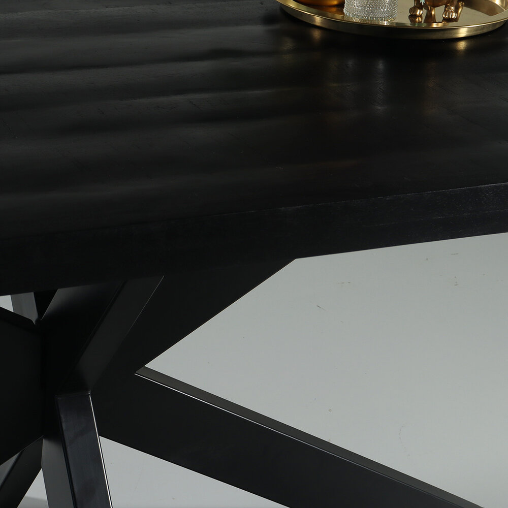 Eettafel langwerpig mangohout 160cm zwart John langwerpige tafel duurzaam mango eetkamertafel Eettafel langwerpig mangohout 160cm zwart John langwerpige tafel duurzaam mango eetkamertafel