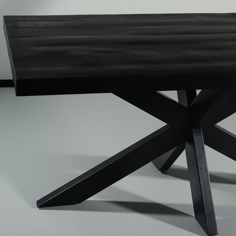 Lizzely Garden & Living Eettafel langwerpig mangohout 160cm zwart John langwerpige tafel duurzaam mango eetkamertafel Lizzely Garden & Living Eettafel langwerpig mangohout 160cm zwart John langwerpige tafel duurzaam mango eetkamertafel