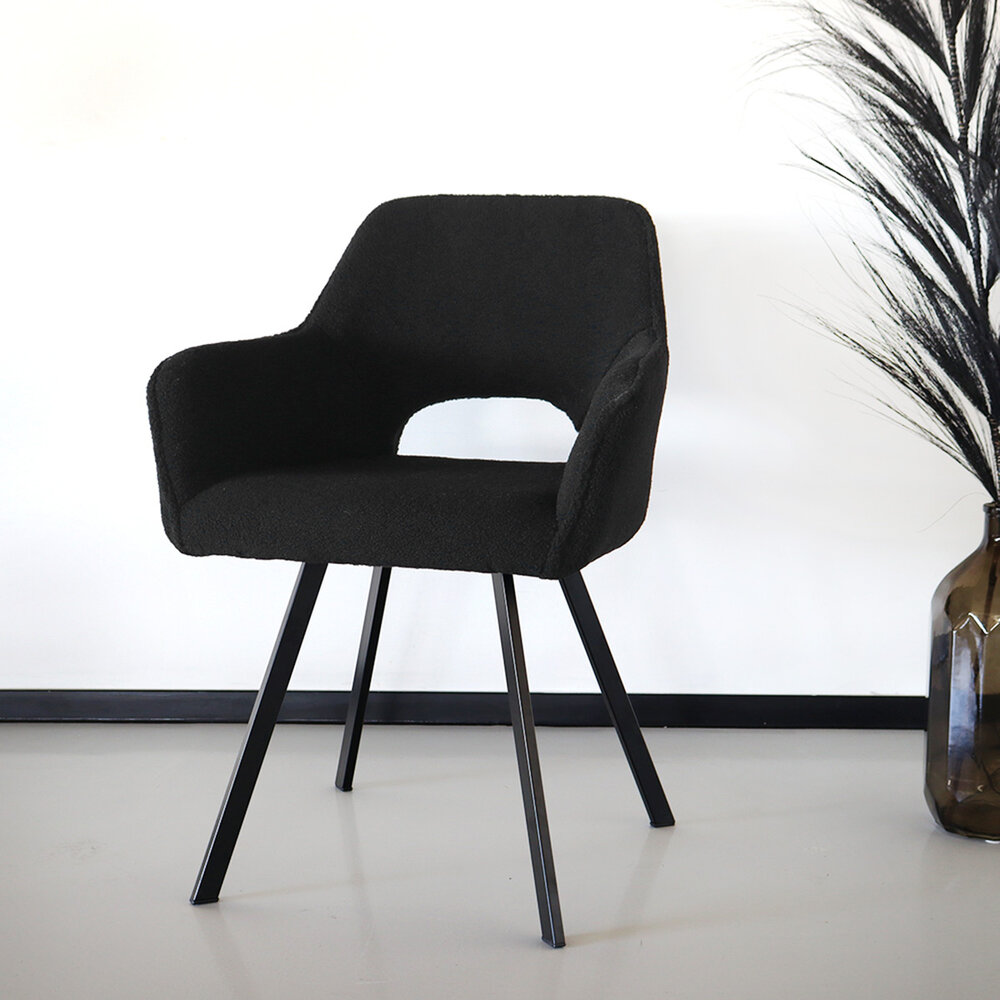 Eetkamerstoel Joeri zwart teddy eetstoel design