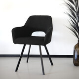 Lizzely Garden & Living Eetkamerstoel Joeri zwart teddy eetstoel design
