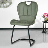 Lizzely Garden & Living Eetkamerstoel Yara met handgreep donkergroen microvezel eetstoel industrieel Lizzely Garden & Living Eetkamerstoel Yara met handgreep donkergroen microvezel eetstoel industrieel