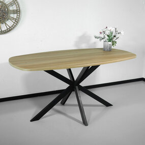 Lizzely Garden & Living Eettafel Deens ovaal 160cm licht bruin Hero ovale eettafel Lizzely Garden & Living Eettafel Deens ovaal 160cm licht bruin Hero ovale eettafel