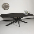 Eettafel Deens ovaal 240x110cm zwart Hero ovale eettafel