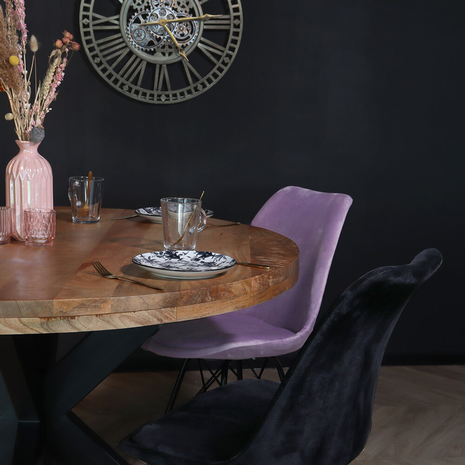 Lizzely Garden & Living Eetkamerstoel Viga paars velvet eetstoel Lizzely Garden & Living Eetkamerstoel Viga paars velvet eetstoel