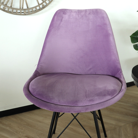 Lizzely Garden & Living Eetkamerstoel Viga paars velvet eetstoel Lizzely Garden & Living Eetkamerstoel Viga paars velvet eetstoel