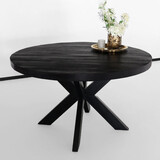Lizzely Garden & Living Eettafel rond mangohout 130cm Jones zwart ronde industriële tafel duurzaam mango eetkamertafel Lizzely Garden & Living Eettafel rond mangohout 130cm Jones zwart ronde industriële tafel duurzaam mango eetkamertafel