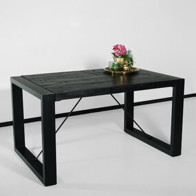 Lizzely Garden & Living Eettafel rechthoekig mangohout Jonas zwart 140cm duurzaam mango tafel eetkamertafel hout Lizzely Garden & Living Eettafel rechthoekig mangohout Jonas zwart 140cm duurzaam mango tafel eetkamertafel hout