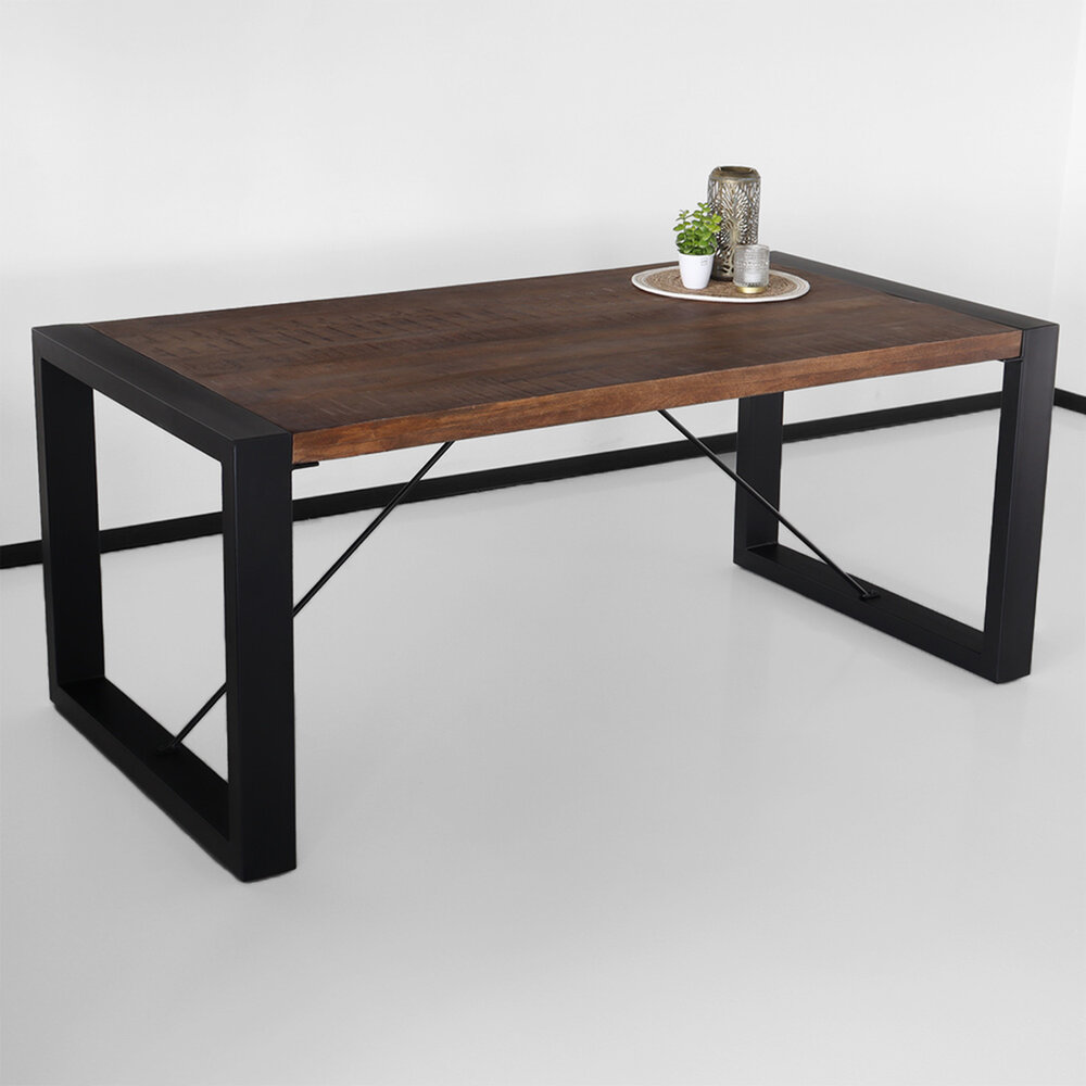 Eettafel rechthoekig Jonas 180x90cm mangohout duurzaam mango tafel Eettafel rechthoekig Jonas 180x90cm mangohout duurzaam mango tafel