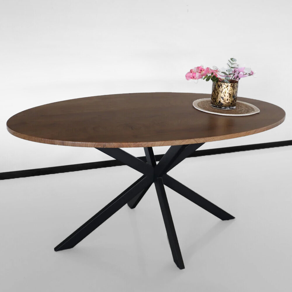 Tweedekans model: Eettafel ovaal 160cm Rato bruin ovale tafel