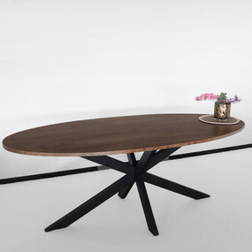 Lizzely Garden & Living Eettafel ovaal 210cm Rato bruin ovale tafel Lizzely Garden & Living Eettafel ovaal 210cm Rato bruin ovale tafel