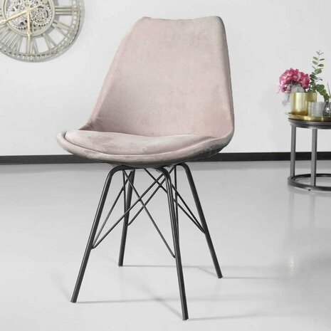 Lizzely Garden & Living Eetkamerstoel Viga zand velvet eetstoel Lizzely Garden & Living Eetkamerstoel Viga zand velvet eetstoel