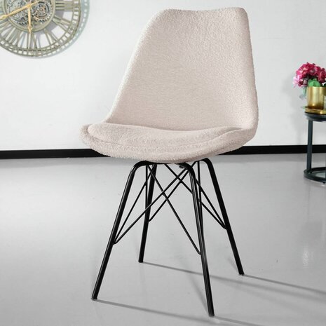 Lizzely Garden & Living Eetkamerstoel Viga beige teddy eetstoel Lizzely Garden & Living Eetkamerstoel Viga beige teddy eetstoel