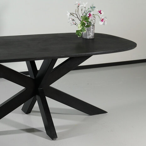 Lizzely Garden & Living Eettafel deens ovaal mangohout 180cm Austin zwart ovale tafel duurzaam mango eetkamertafel Lizzely Garden & Living Eettafel deens ovaal mangohout 180cm Austin zwart ovale tafel duurzaam mango eetkamertafel