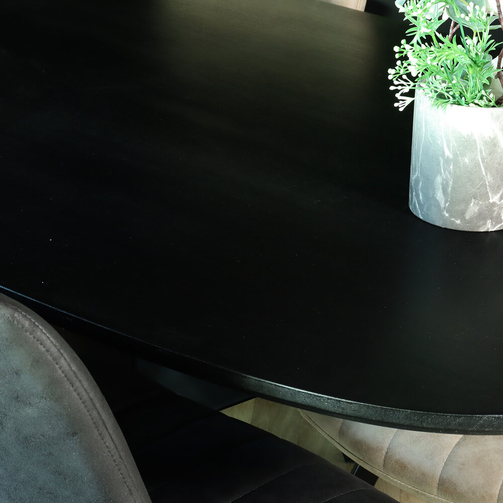 Eettafel deens ovaal mangohout 160cm Austin zwart ovale tafel duurzaam mango eetkamertafel Eettafel deens ovaal mangohout 160cm Austin zwart ovale tafel duurzaam mango eetkamertafel