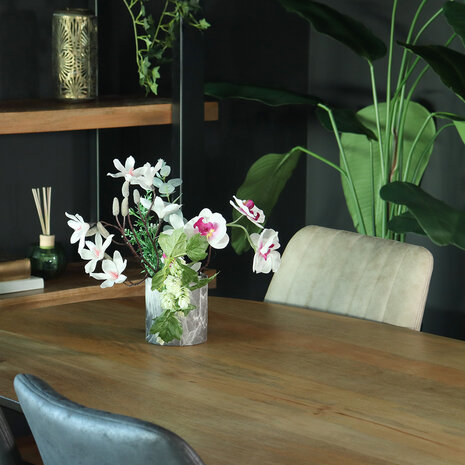 Lizzely Garden & Living Eettafel deens ovaal mangohout 160cm Austin lichtbruin ovale tafel duurzaam mango eetkamertafel