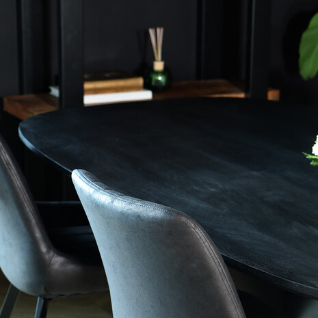 Lizzely Garden & Living Eettafel deens ovaal mangohout 180cm Austin zwart ovale tafel duurzaam mango eetkamertafel Lizzely Garden & Living Eettafel deens ovaal mangohout 180cm Austin zwart ovale tafel duurzaam mango eetkamertafel