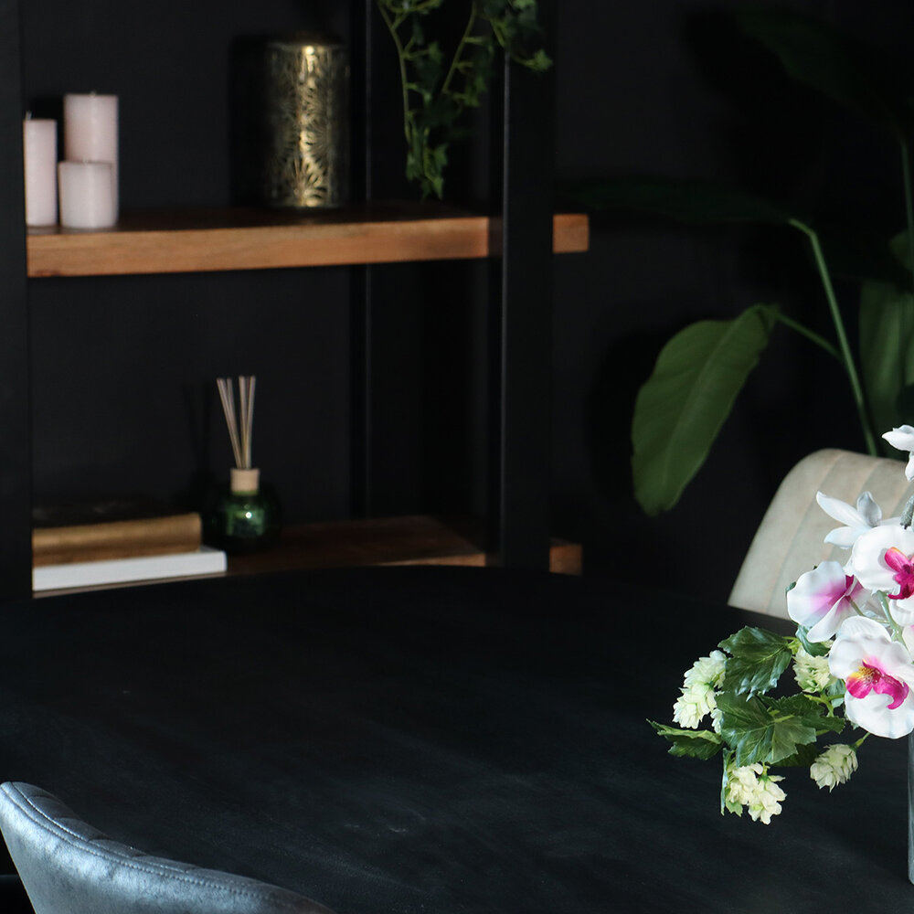 Eettafel deens ovaal mangohout 180cm Austin zwart ovale tafel duurzaam mango eetkamertafel Eettafel deens ovaal mangohout 180cm Austin zwart ovale tafel duurzaam mango eetkamertafel