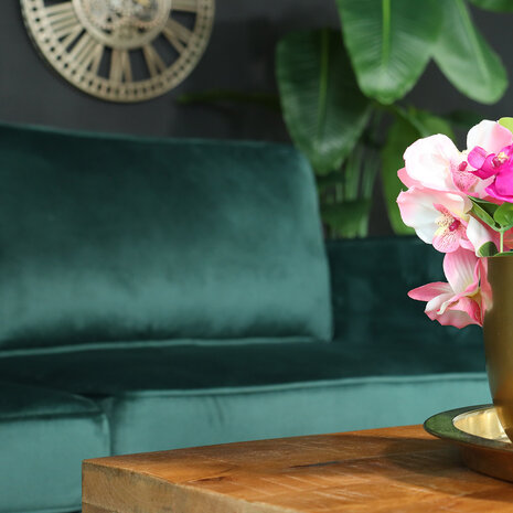 Lizzely Garden & Living Zitbank Zora 2,5-zits donkergroen velvet bank stof bankstel